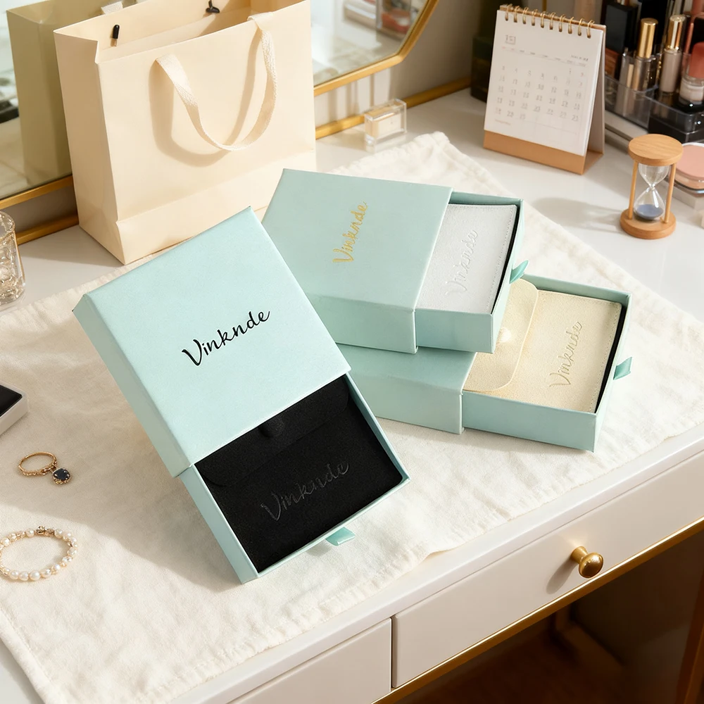 

Новый выдвижной ящик, бумажная шкатулка для драгоценностей, рождественская подарочная упаковка на День святого Валентина, кольцо, серьги, кулон, ожерелье, браслет, коробка, сумка-защелка