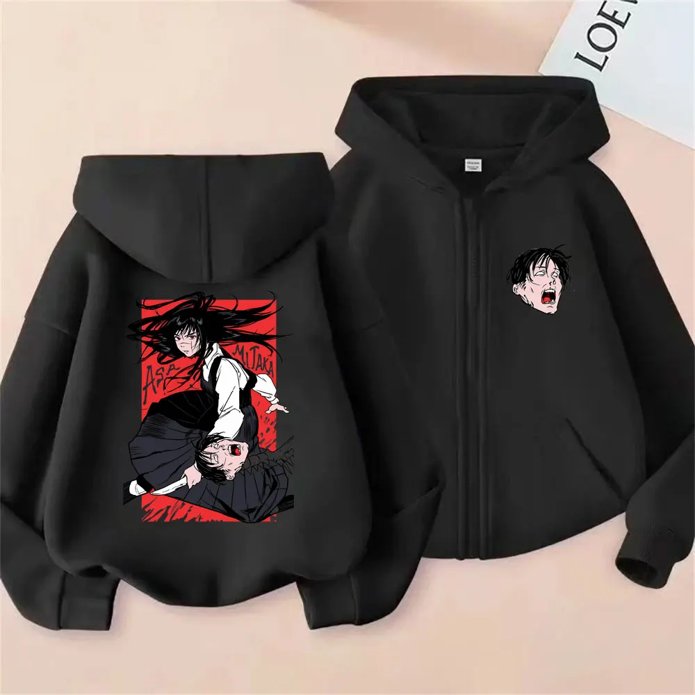 

Anime Chainsaw Man Zipper Hoodie Hayakawa Aki and Makima Graphic Zip Up Jacket Coat Men Women Fashion Casual Oversized Hoodies