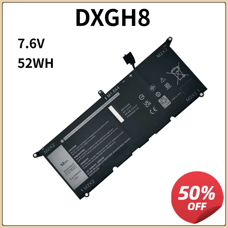 

LIXI NEW DXGH8 HK6N5 Laptop Battery For Dell XPS 13 9380 9370 7390 For Dell Inspiron 7390 2-in-1 7490 G8VCF H754V 0H754V P82G