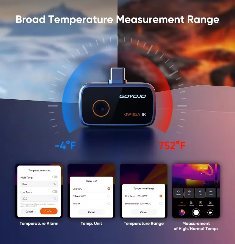 GOYOJO Thermal Imaging Camera for iPhone & Android Phone Infrared