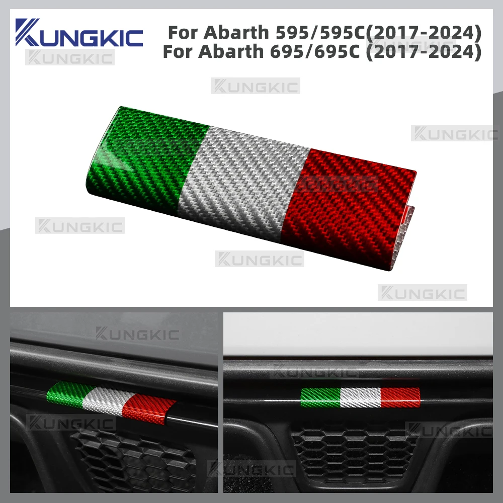 

Real Dry Hard Italian Color Carbon Fiber For Abarth 595 695 595C 695C 2017-2024 Car Rear Bumper Lip Sticker Interior Accessories