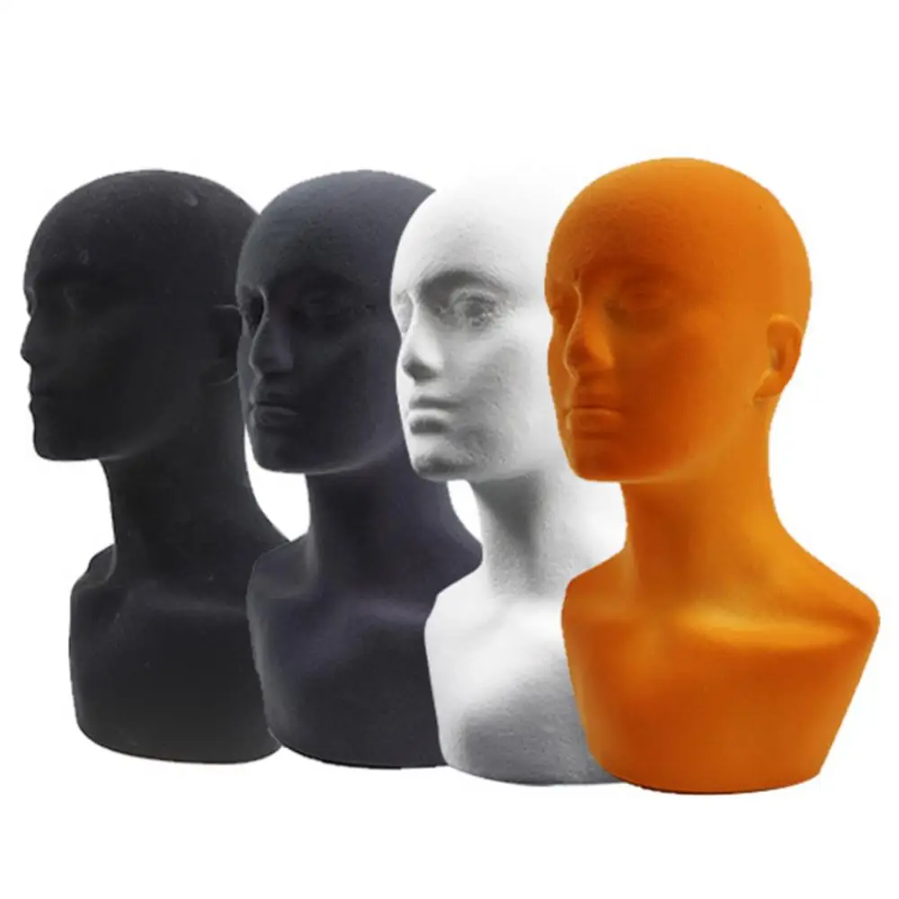 

37cm Male Foam Head Mold Hat Glasses Bracket Wig Head Shooting Props Display Model Men Foam Mannequin Wig Stand For Salon Tools