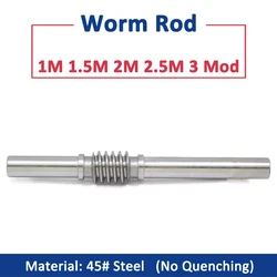 1pc 1M 1.5M 2M 2.5M 3 Mod Worm Rod 45# Steel For Use with Worm Gear Length 150mm 230mm 240mm 260mm 280mm