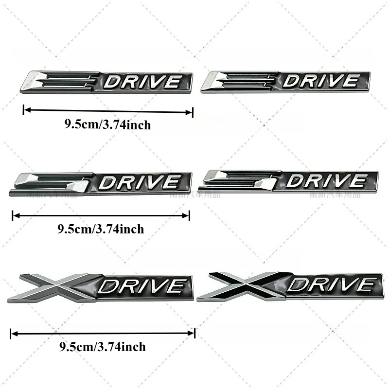 

High-quality Modification Metal 3D Stereoscopic Car Stickers X S E Letters DRIVE Body Decoration Scratches Cover Car Accessories
