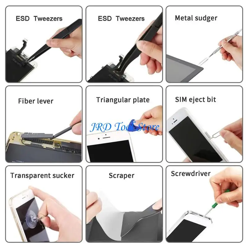 A2UD Anti-static Tweezers Carbon Fiber Tweezers Tweezer Repair Tool Kits Set for Electronics Jewelry-Making Lab