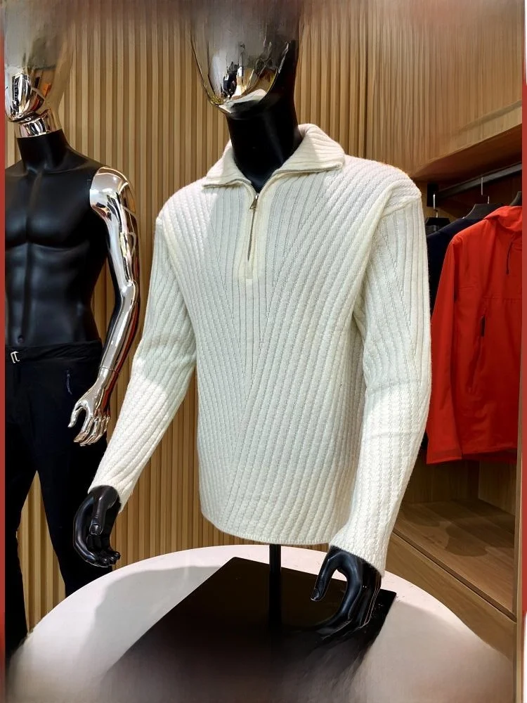 

Sli f-Zip трикотажный свитер мужской модный универсальный осенне-зимний Новое поступление легкий повседневный длинный свек Crew Ne