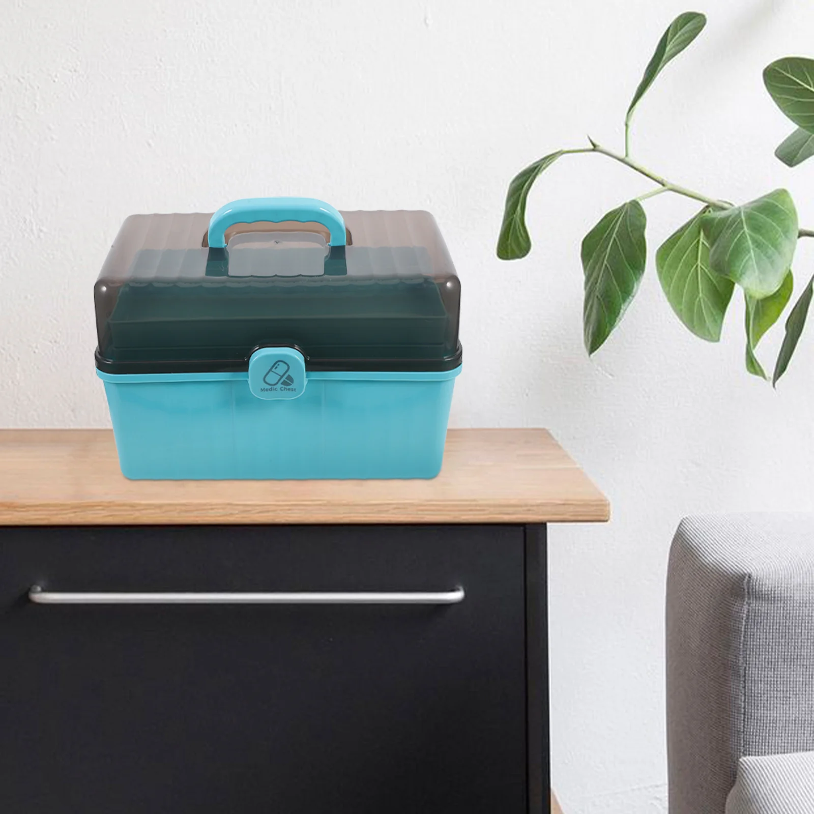 صندوق تخزين الأدوية ذو سعة كبيرة، منظم الإسعافات الأولية، حقيبة محمولة متعددة الطبقات لمجموعة أدوات الطوارئ للسفر والمكتب المنزلي #1
