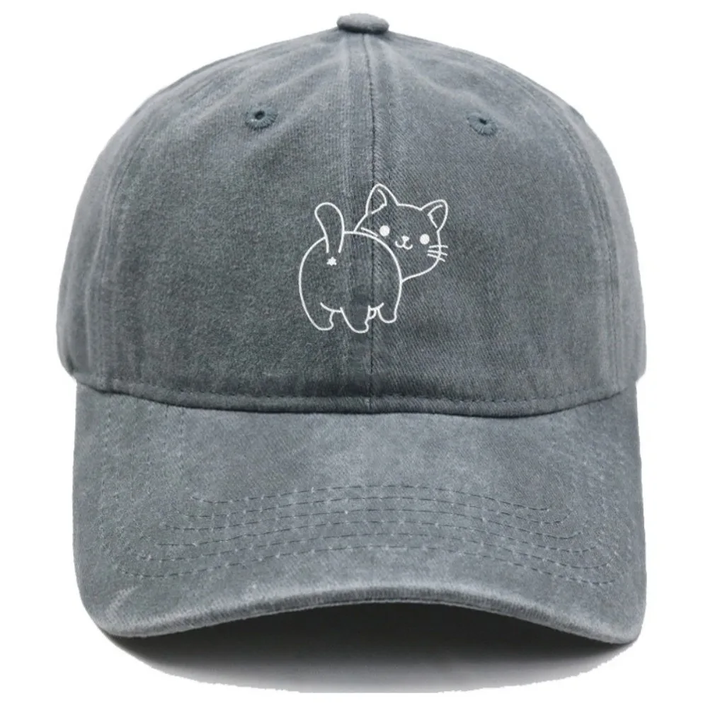 Cotton Material Washed Baseball Cap Vintage Washed Embroidered Design Embroidered Baseball Hat Unisex Style Adjustable Fit