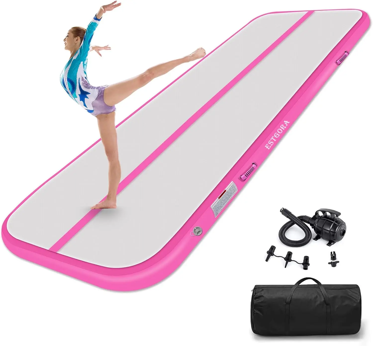 Gymnastics Mat for Tumbling Tumble Track, Thick Inflatable Gymnastic Training Equipment For kids At Home Gym Cheerleading