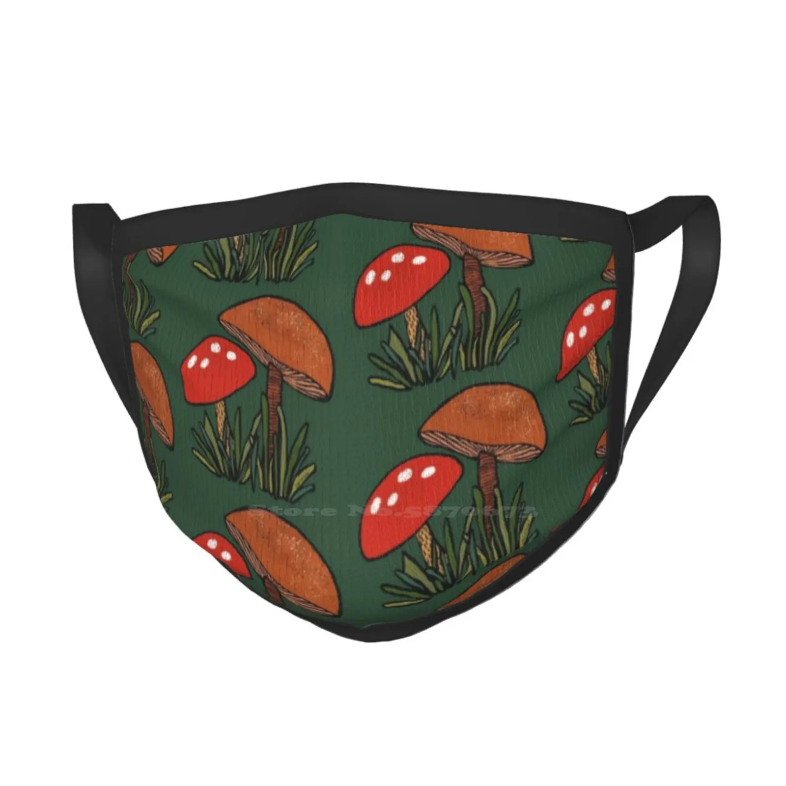 Red Mushroom Brown Mushroom Foldable Panama Bucket Hat Cap Red Mushroom Polka Dot Mushroom Mushroom Friends Grass image 5