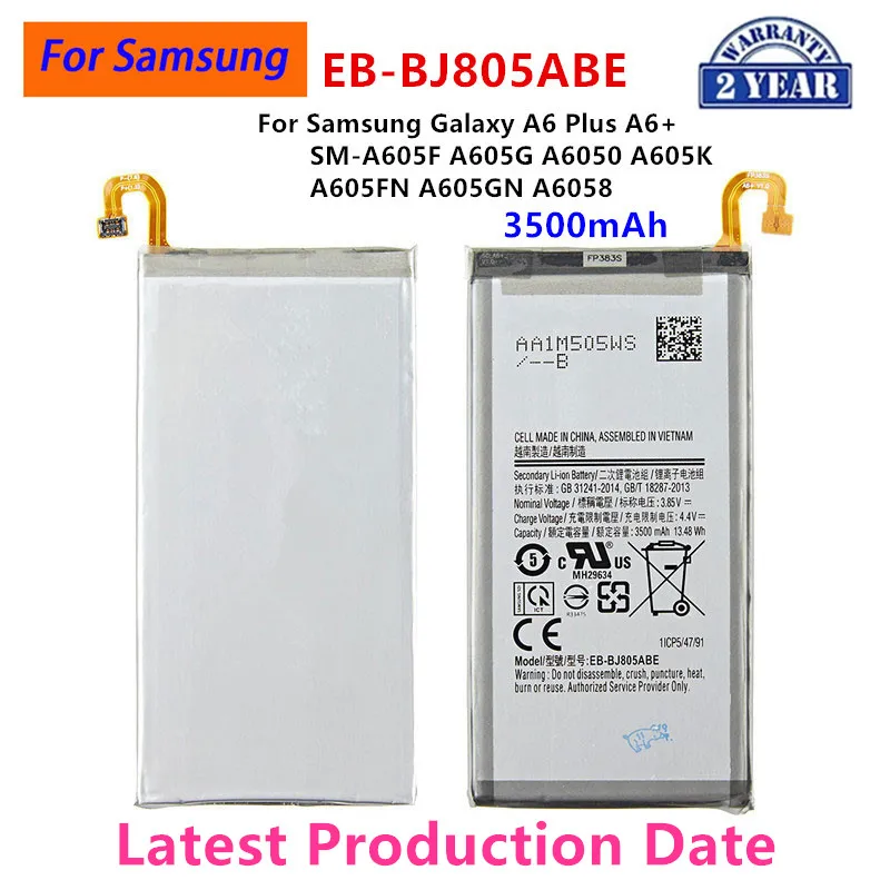 Brand New EB-BJ805ABE 3500mAh Battery for Samsung Galaxy A6 Plus A6+ SM-A605F A605G A6050 A605K A605FN A605GN A6058 +Tools