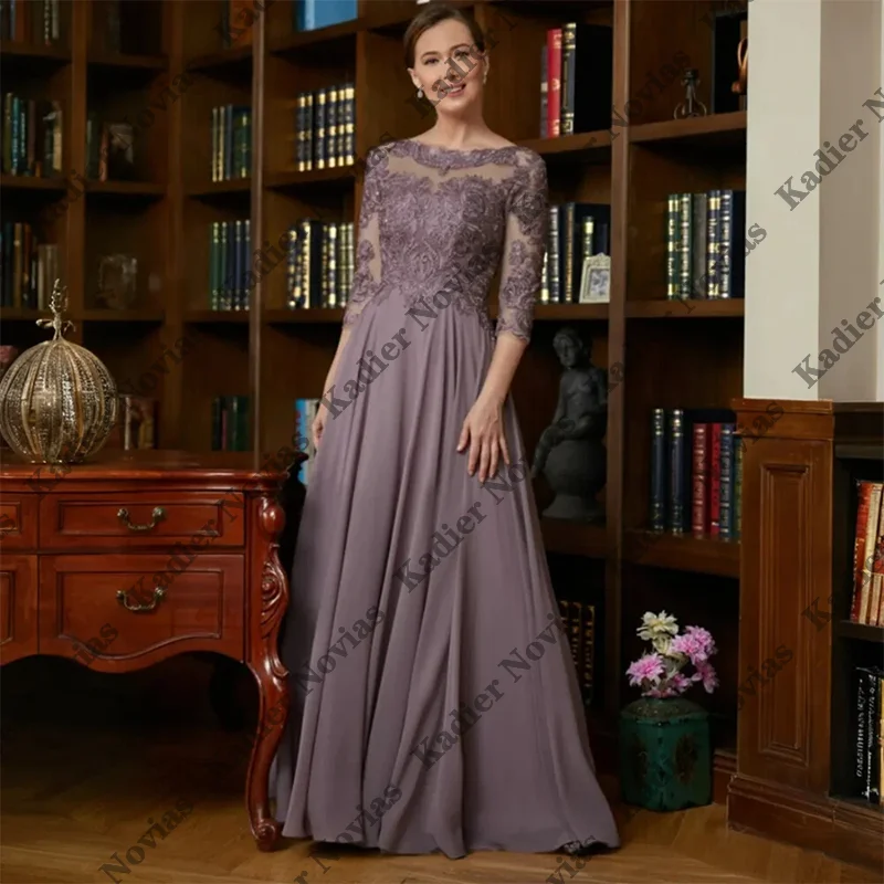 

Long Muslim Mother of the Bride Dresses with Half Sleeves Vestidos Madre De La novia 2025 Customized Wedding Party Dresses