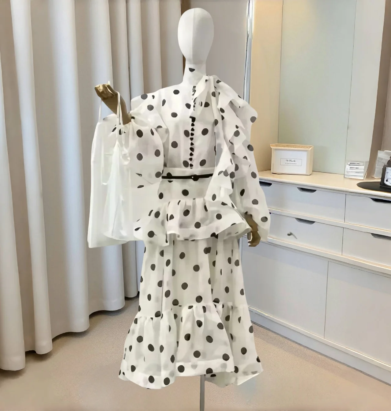 

Floral Linen Skirt Suit Soft Fabric Puff Sleeve Top Ruffle Hem Skirt Teen Girl Birthday Party Sweet Fashion Style for Women 2025