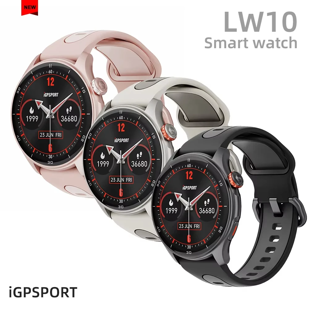 iGPSPORT Smart Watch Lw10 AMOLED Screen Cycling Running Watch Heart Rate Sleep Bluetooth GPS For Fitness Oxygen Smart Watch