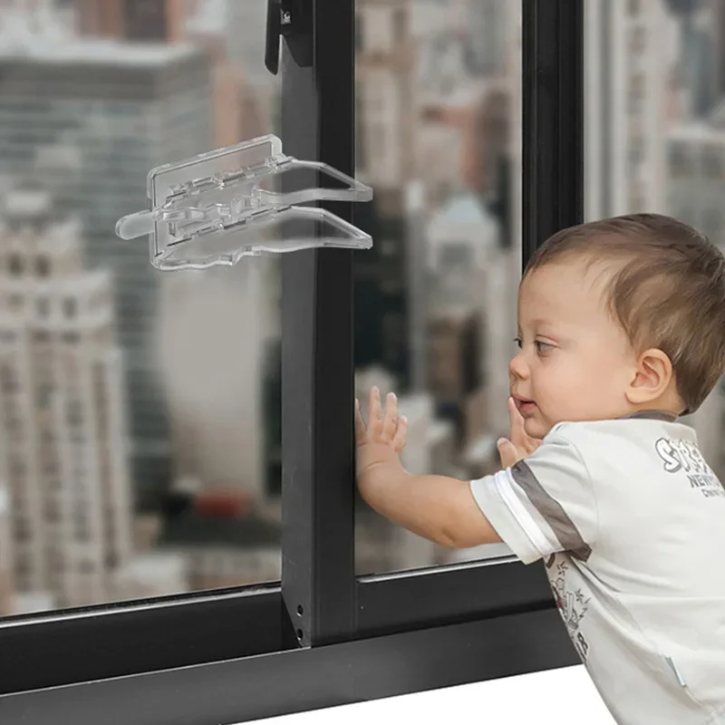 vvocci 5Pcs Child Safety Window Lock Home Security Protection For PreventOpenWindow Self-adhesive Butterfly Sliding Sash Stopper