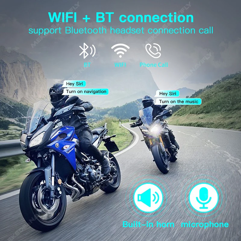 TomoStrong 5 بوصة دراجة نارية محمولة MP5 GPS والملاحة عرض IPX7 مقاوم للماء واقية من الشمس اللاسلكية Carplay Moto Android Auto