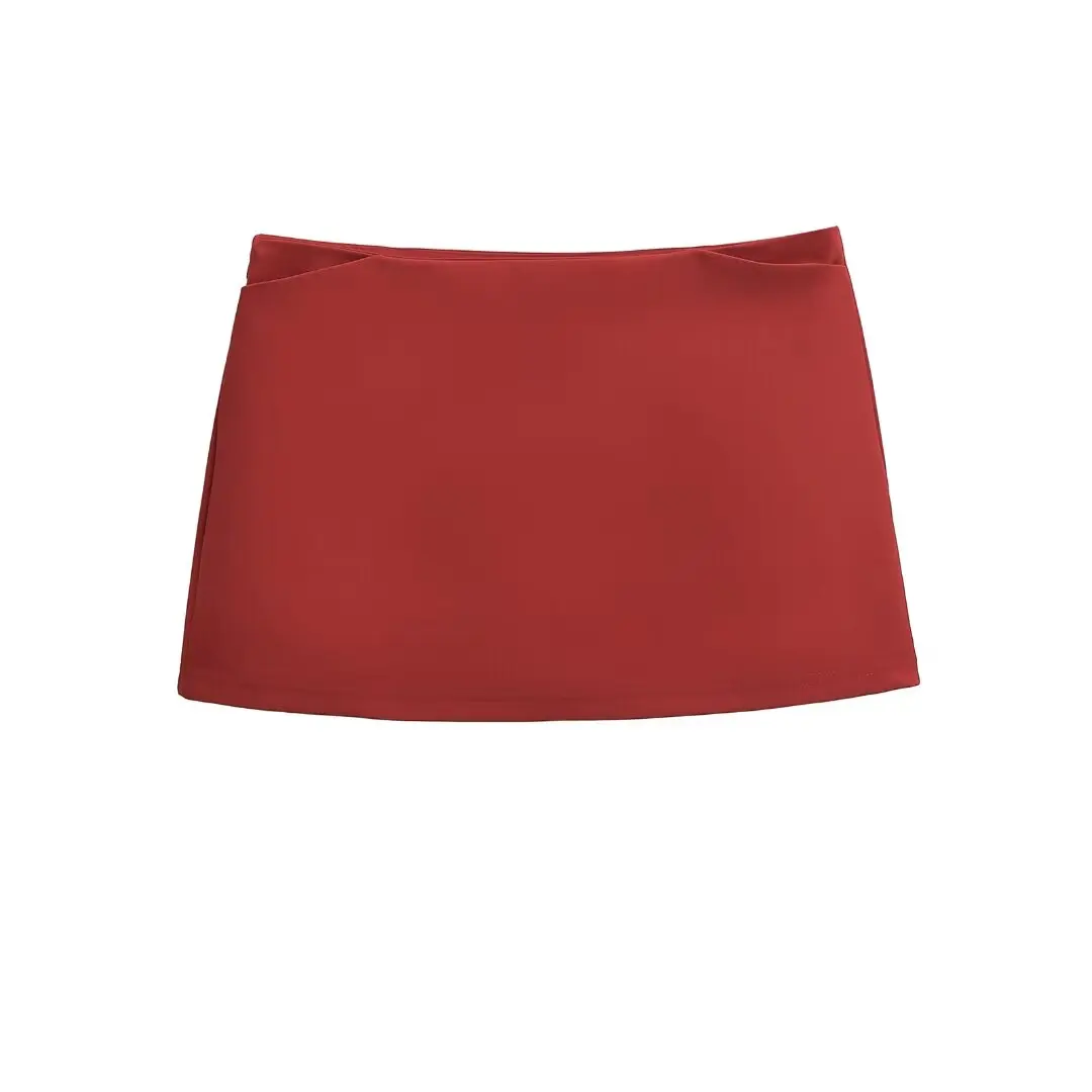 

Red Sexy f-length Skirt Women's Slimming A-line ort Skirt Summer Design Low-waist Bodycon Skirt for Trendy Girls