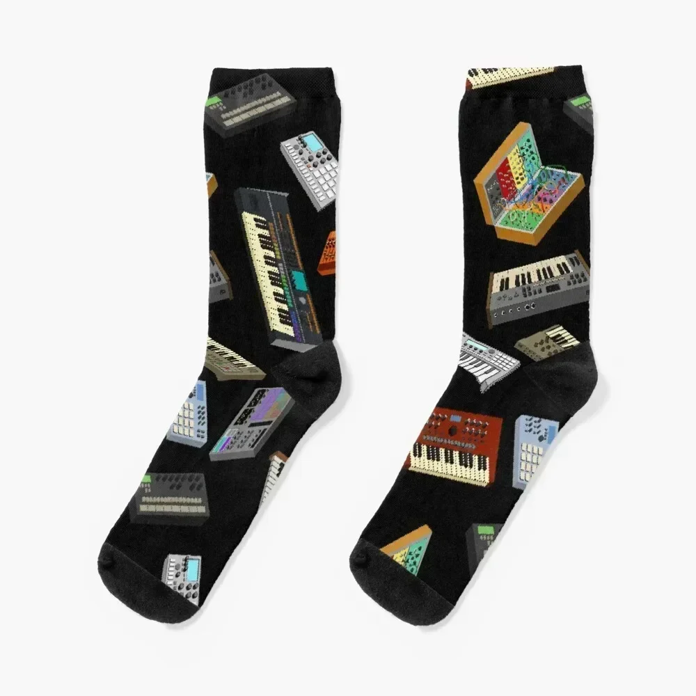 

Synthesizers Pixel Art Socks with print Hiking boots gifts snow Luxury Woman Socks Men's