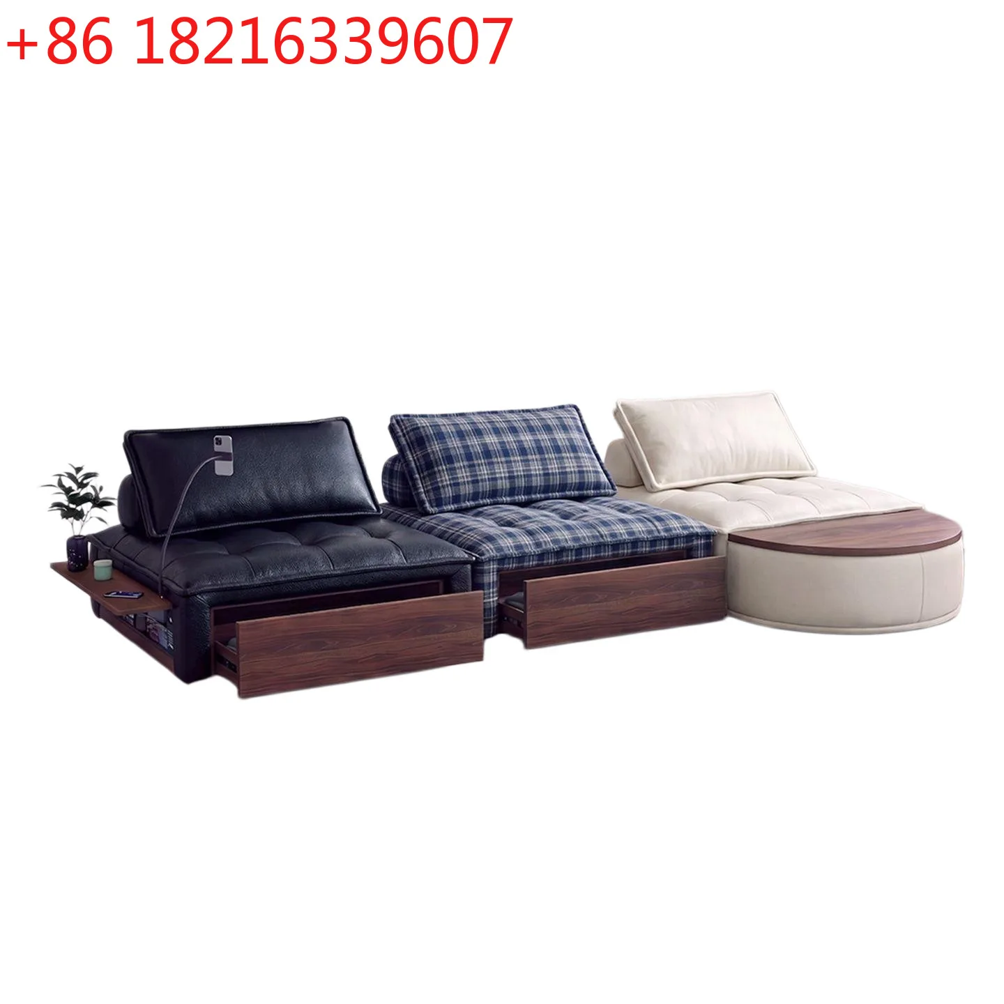 YAO medieval household living room tofu block combination sofa light luxury multi-functional storage single