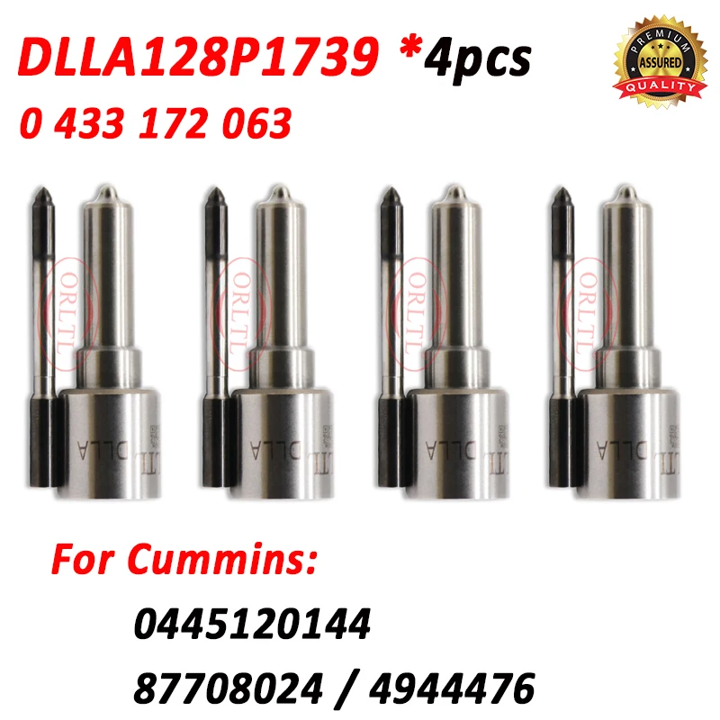 

4 шт. новые дизельные форсунки DLLA128P1739 0443172063 DLLA 128 P 1739 для Cummins 0445120144 87708024 4944476