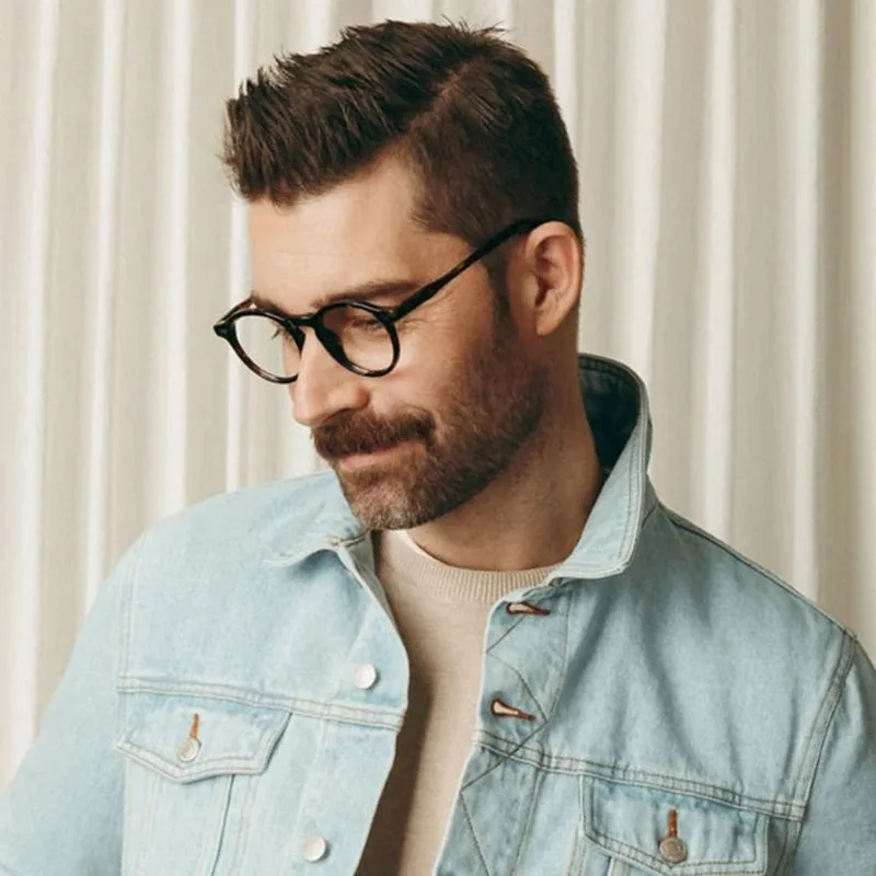 Runde Vintage-Acetat-Brille im Johnny-Depp-Lemtosh-Stil für Herren und Damen, Computerbrille, Luxusmarken-Brillengestell – Detail 2