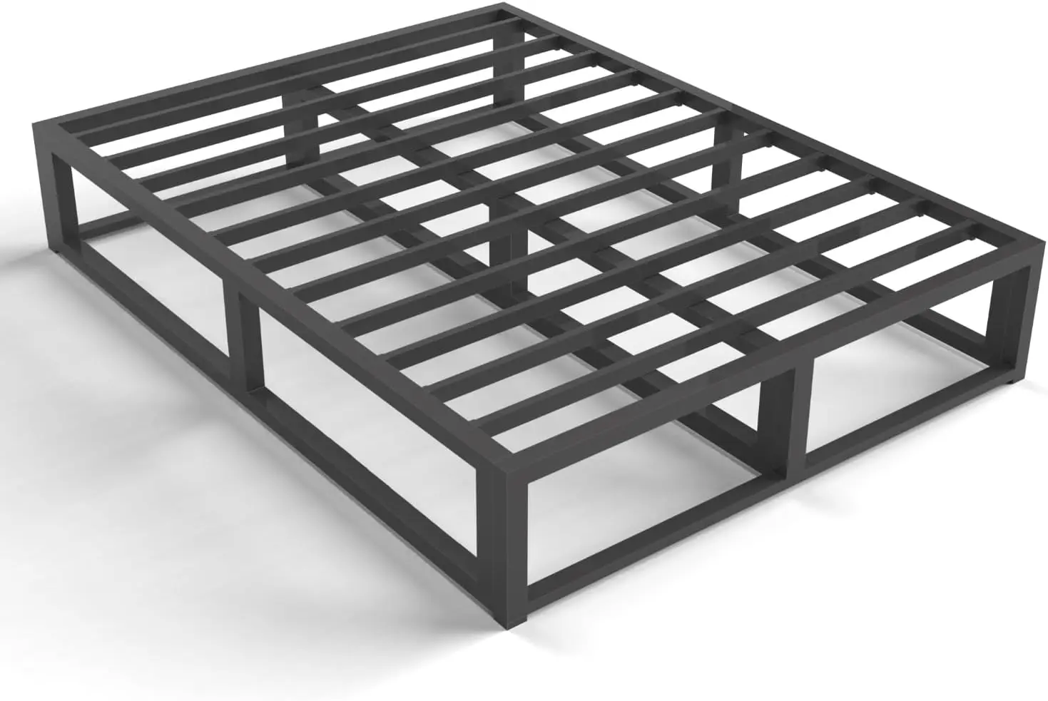 

10" Full Size Bed Frame with Steel Slat Support, Low Profile Full Metal Platform Bed Frame Supports Mattress Foundation