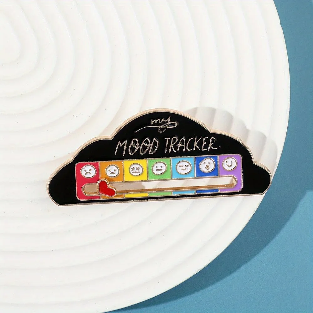 الوردي البطارية الاجتماعية التفاعلية انزلاق دبابيس المزاج المقتفي سحابة شكل بروش أسبوع شارة التلبيب الصحة العقلية الانطوائي هدية