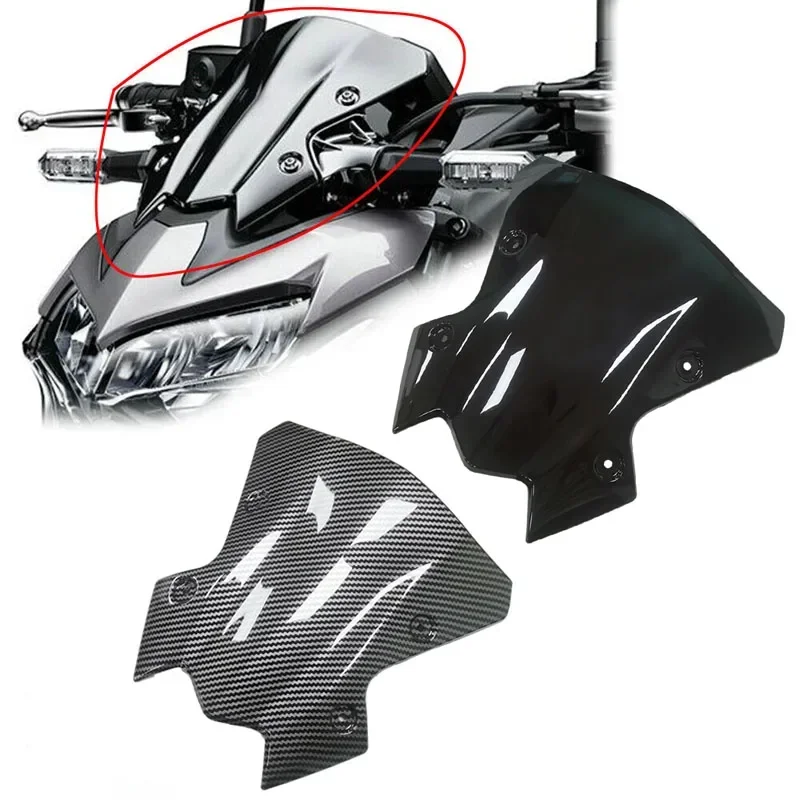 For Kawasaki Z900 2020-2022 2023 Motorcycle Windshield WindScreen Black/Carbon Fiber Look Screen Bracket Accessories New Quality