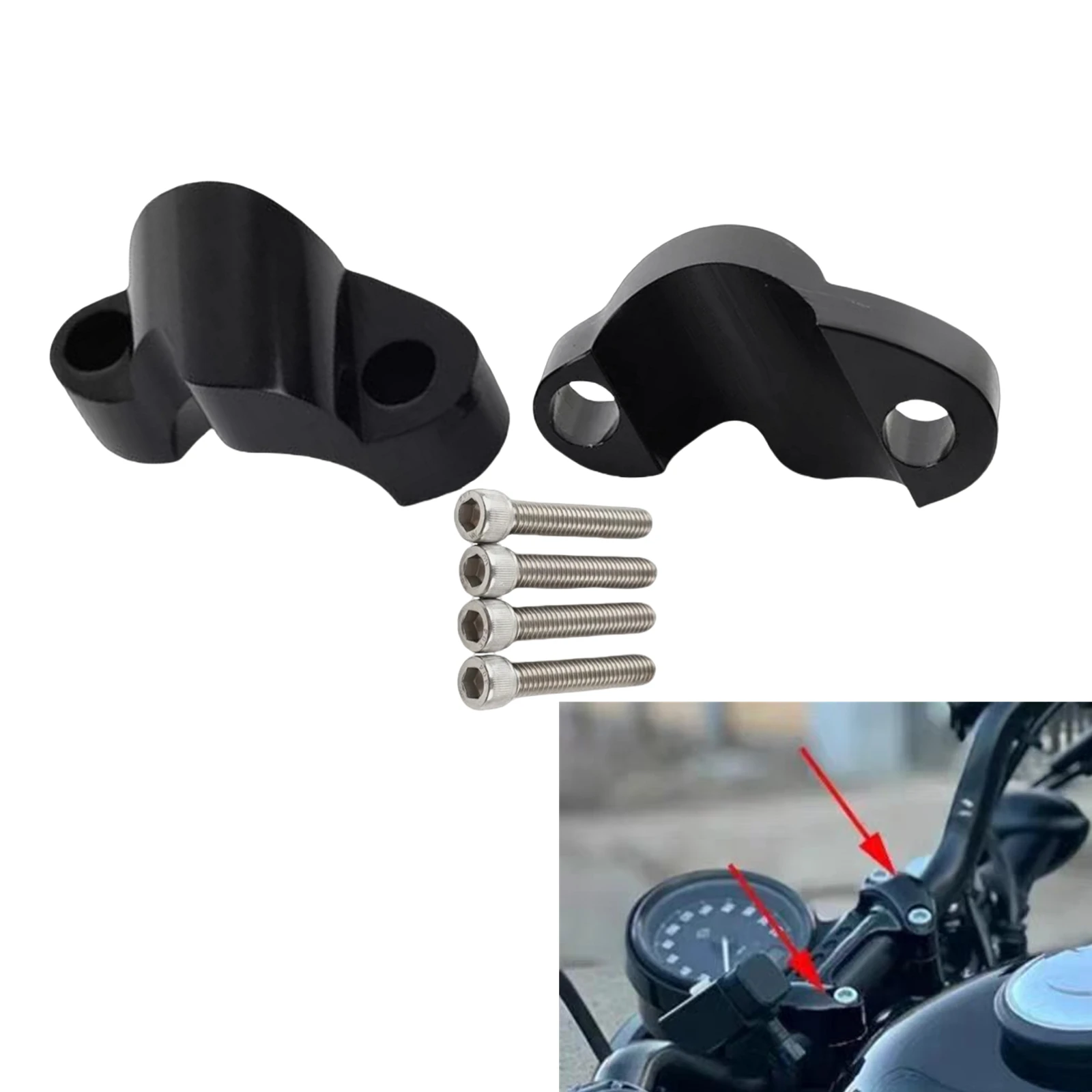 

Motorcycle Handlebar Riser Spacer Extension Kit For Harley Forty Eight 48 XL1200X 2010-2022