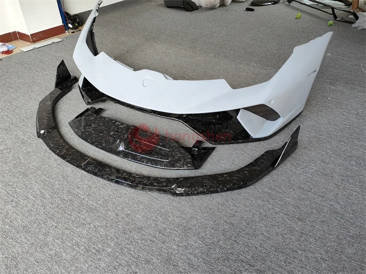 

Передний бампер автомобиля из кованого зерна в стиле P, комплект передней губы в стиле V, используемый для Lamborghini Huracan LP580 610 14-18