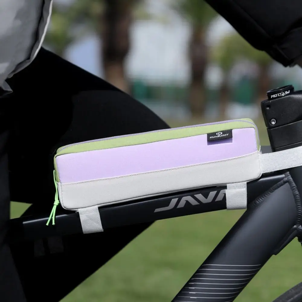 

Polyester Bike Top Tube Bag Waterproof Storage Bike Front Beam Bag Patchwork Adjustable Bicycle Frame Pouch MTB Road Bike