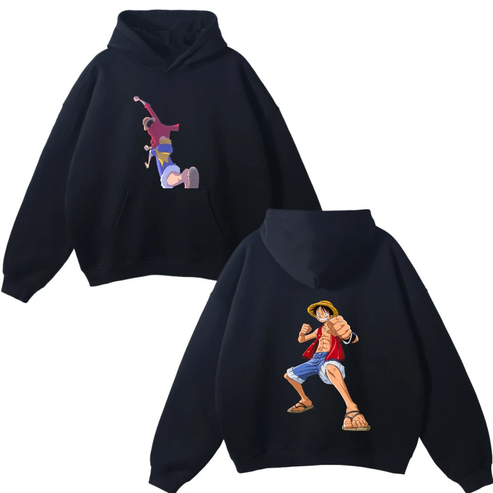 

2025ONE PIECE Свитер с длинными рукавами и принтом Луффи в уличном стиле Harajuku для мужчин и женщин Ins Same осенне-зимняя рождественская толстовка