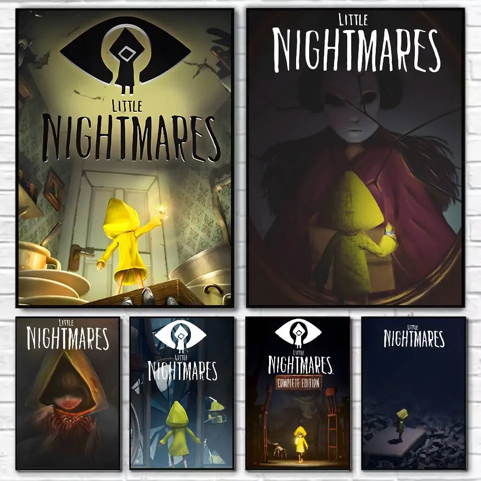 Game L-Little Nightmares Poster HD Home Decor Sticky Wall Waterproof Home Living Room Bar Aesthetic Decor