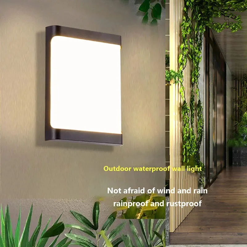 Lâmpada de parede LED ao ar livre moderna, IP65 impermeável, arandela para jardim, corredor, varanda, entrada, decoração para casa, luminária, brilho