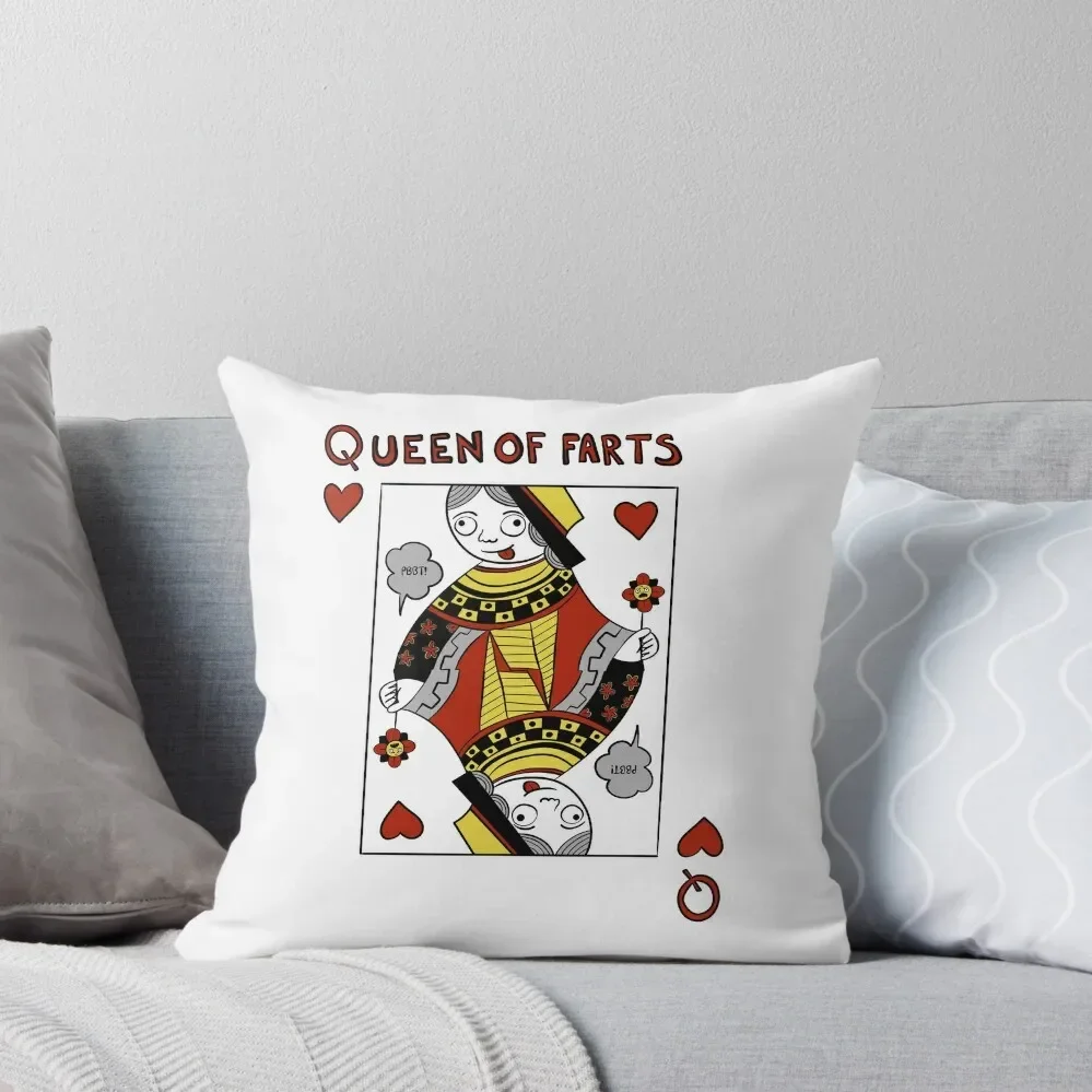 Queen of Farts Throw Pillow Decorative Cover For Living Room christmas supplies pillow