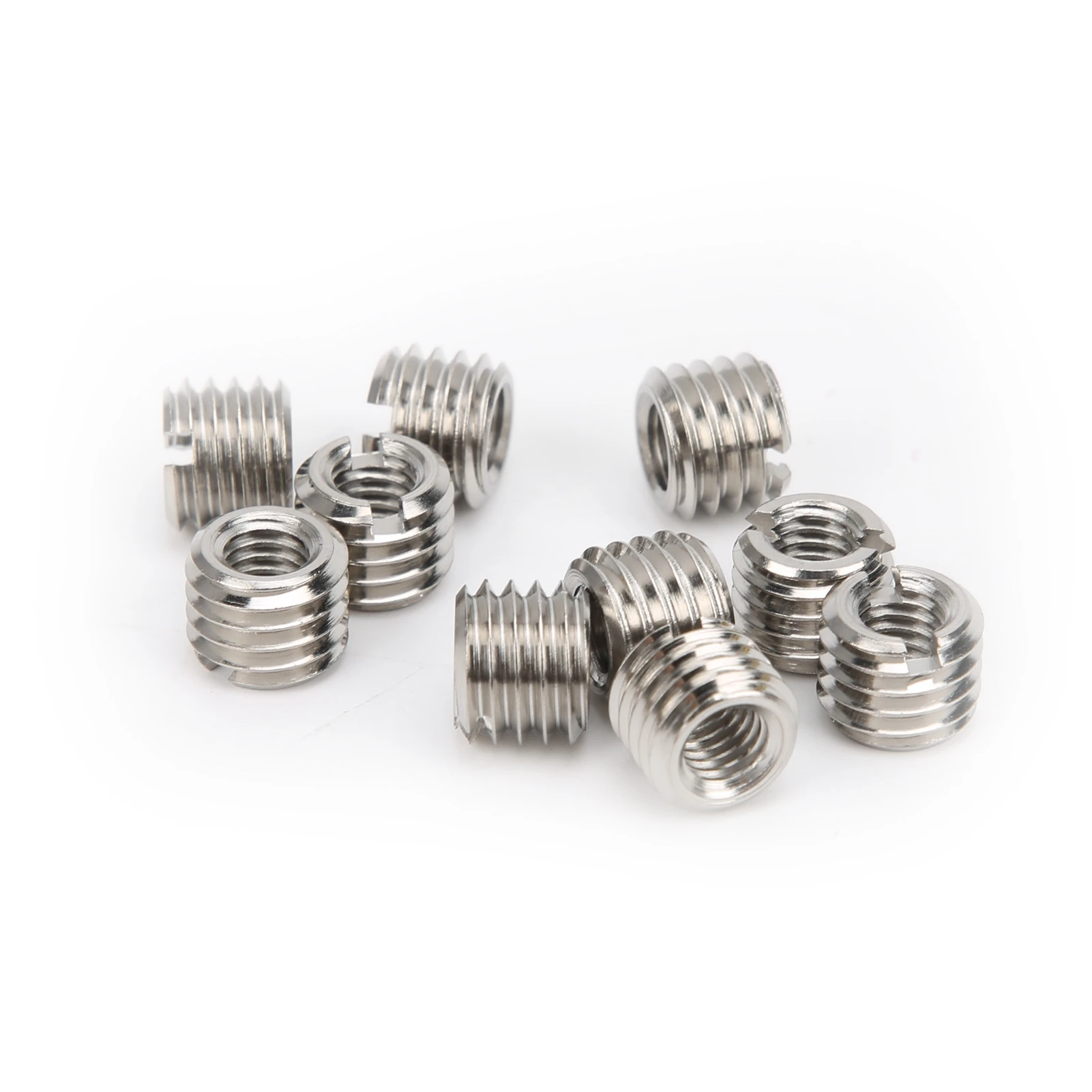

ZK20 10Pcs Thread Repairing Nut Stainless Steel Fastener Accessory M6 x 1.0mm M10 x 1.5mm 8MM
