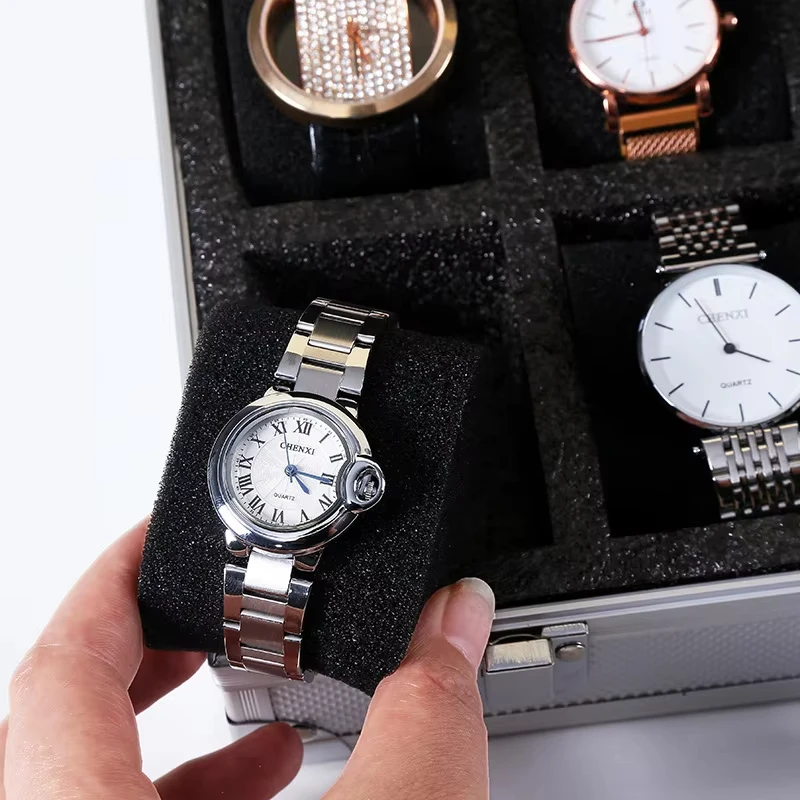 Portable 18 Girds Luxury Premium Quality Watch Box Aluminum Alloy Produc Pattern Storage Clock Box Collection Display Gift Boxes