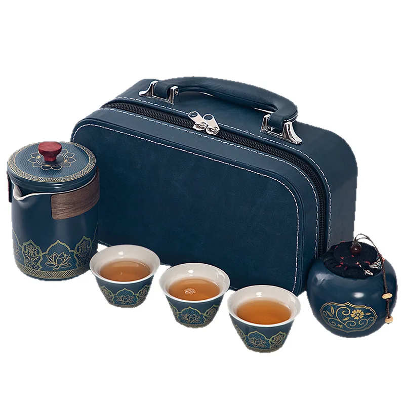 

CX Portable Travel Tea Set Kuaike Cup Car One Pot Three Cups Business Gifts