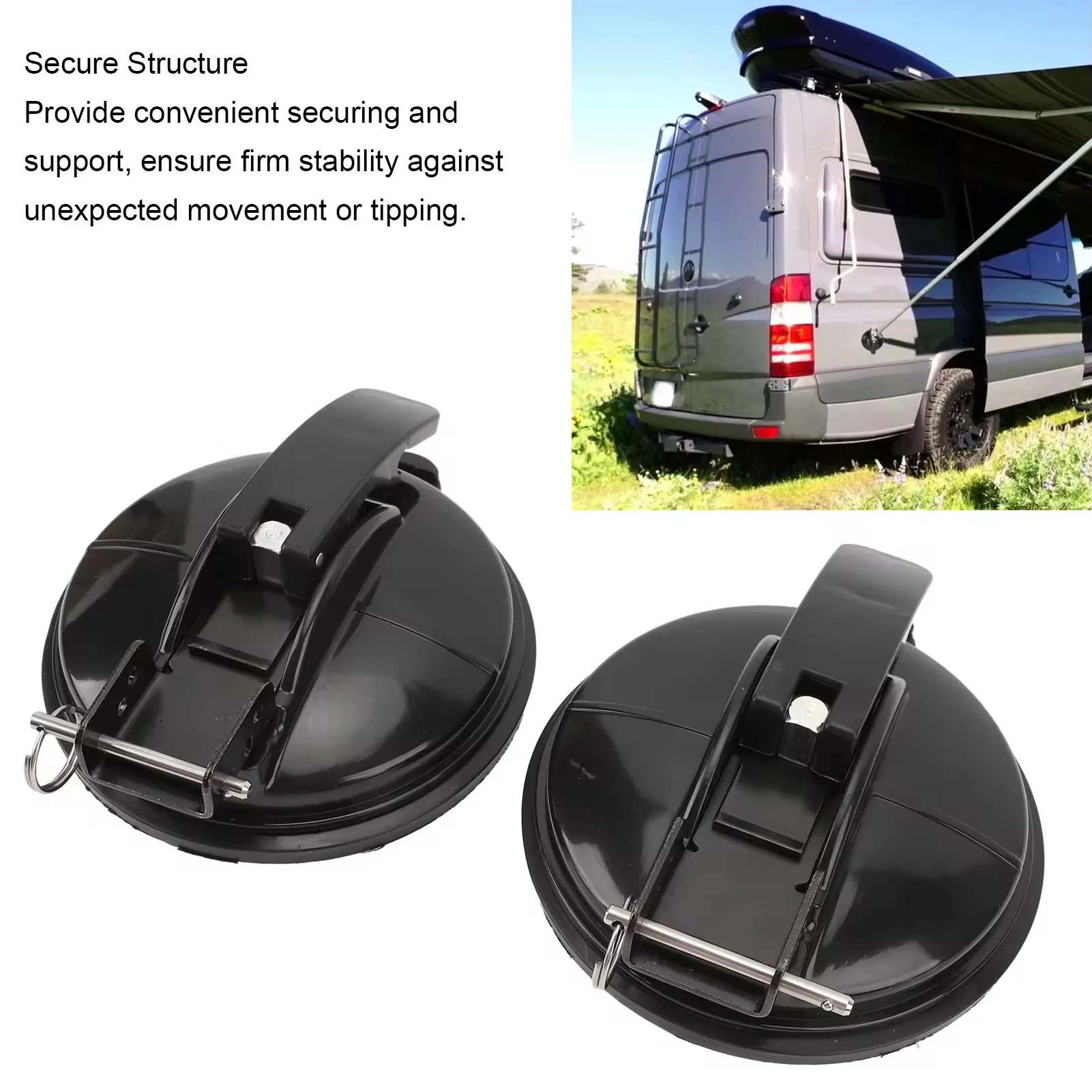 

1/2pcs Portable Heavy Duty Suction Cups Black Outdoor Travel RV Camping Awning Sunshade Canopy Lock Replacement Accessories