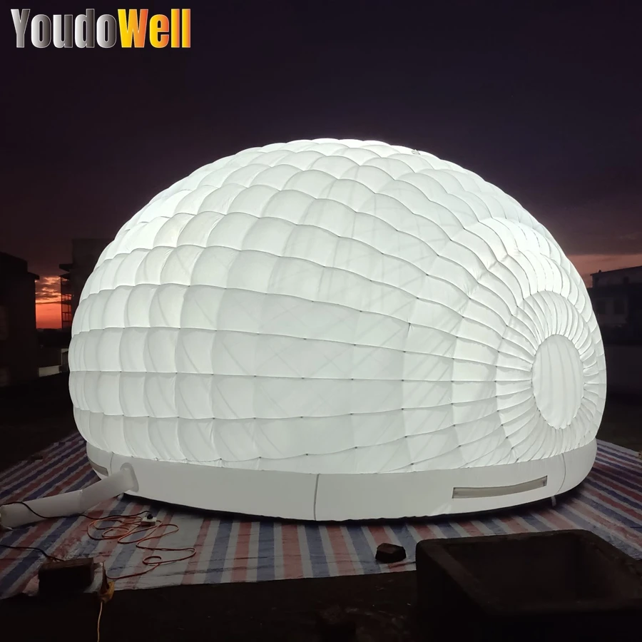 Newest Custom Oxford Inflatable Air Dome Tent Honey House Finished Igloo with LED Lights Big Tent Bar Tent Wedding Party Event R