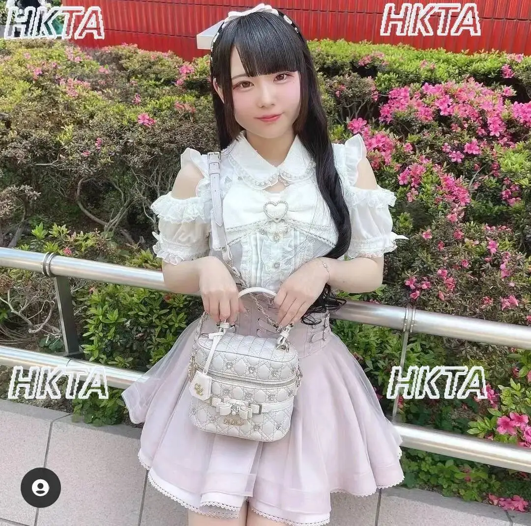Japonês liz mina camisa feminina verão fora do ombro grande arco manga curta topo bonito menina bluseshigh cintura 2 peça saia conjunto