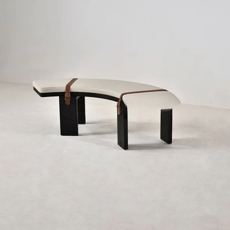 Nordic minimalist solid wood sofa stool, bedroom end stool, shoe changing bench in model room