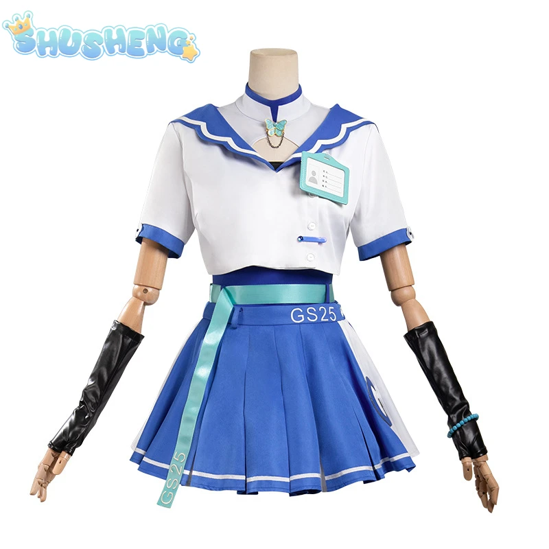 Camellya cosplay jogo ondas wuthering traje bonito marinheiro jk campus vestido gravata luvas acessórios menina festa carnaval conjunto uniforme