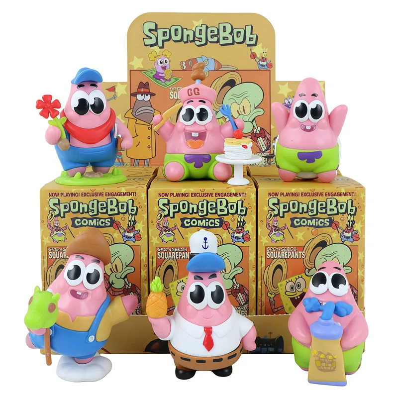 Spongebob Patrick Star Squidward Tentacles Leckerer Krabbenburger Anime-Figuren-Sammlung Modellpuppen Blindbox-Spielzeug Geburtstagsgeschenk – Detail 3