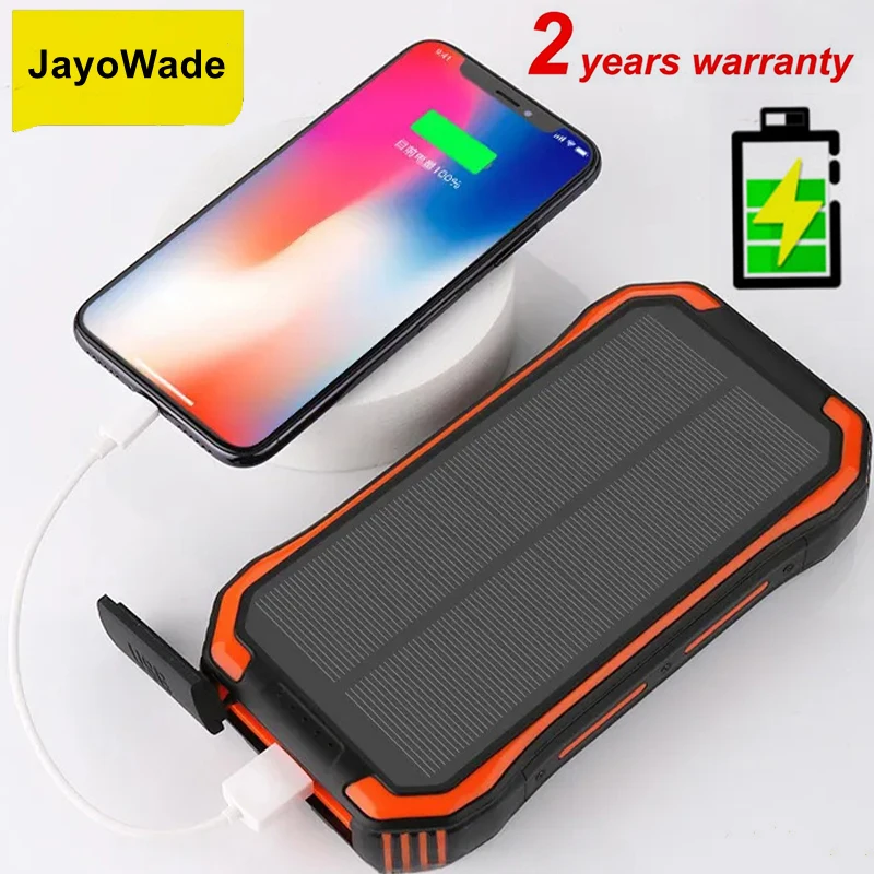 

New 30000mAh Solar Fast Charging Power Bank With Camping Light IP69 Waterproof Solar Charger Power Bank for Outdoor Emergencies