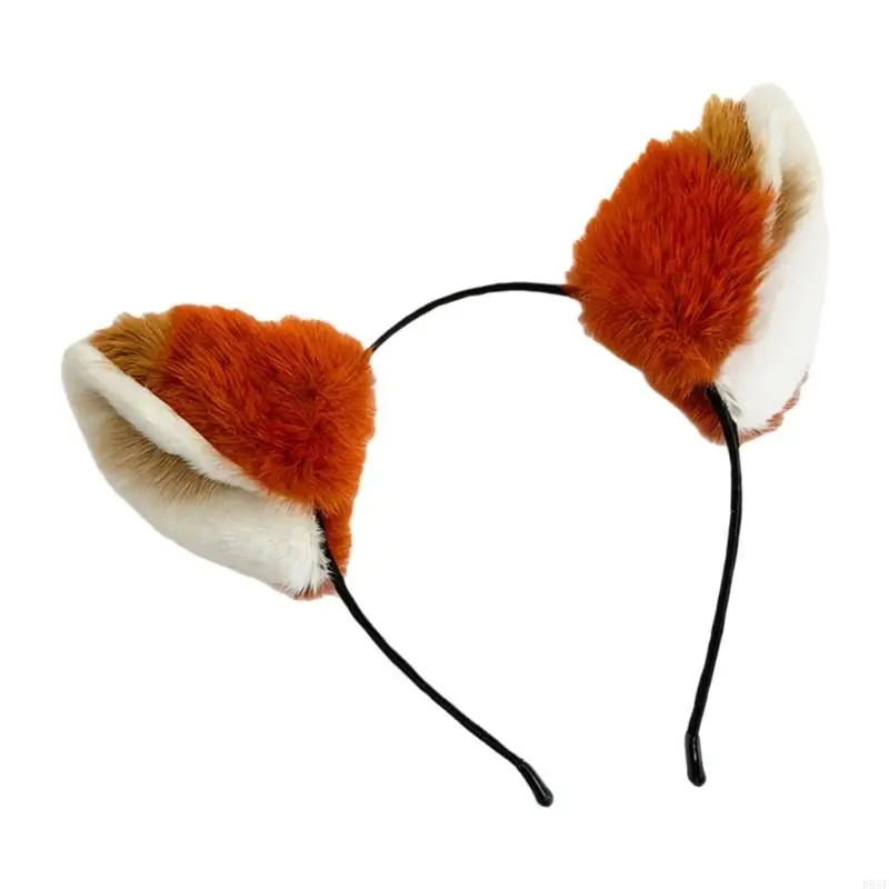 

B95F Comfortable Cosplay Foxes Ear Headband Detailed Roleplaying Accessory For Convention Event