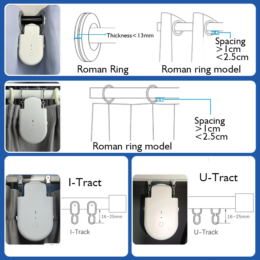 LifeLibero Bluetooth Tuya Electric Curtain Robot Smart Curtain Motor Auto Detect Timing Automatic Opener Smart life For Alexa