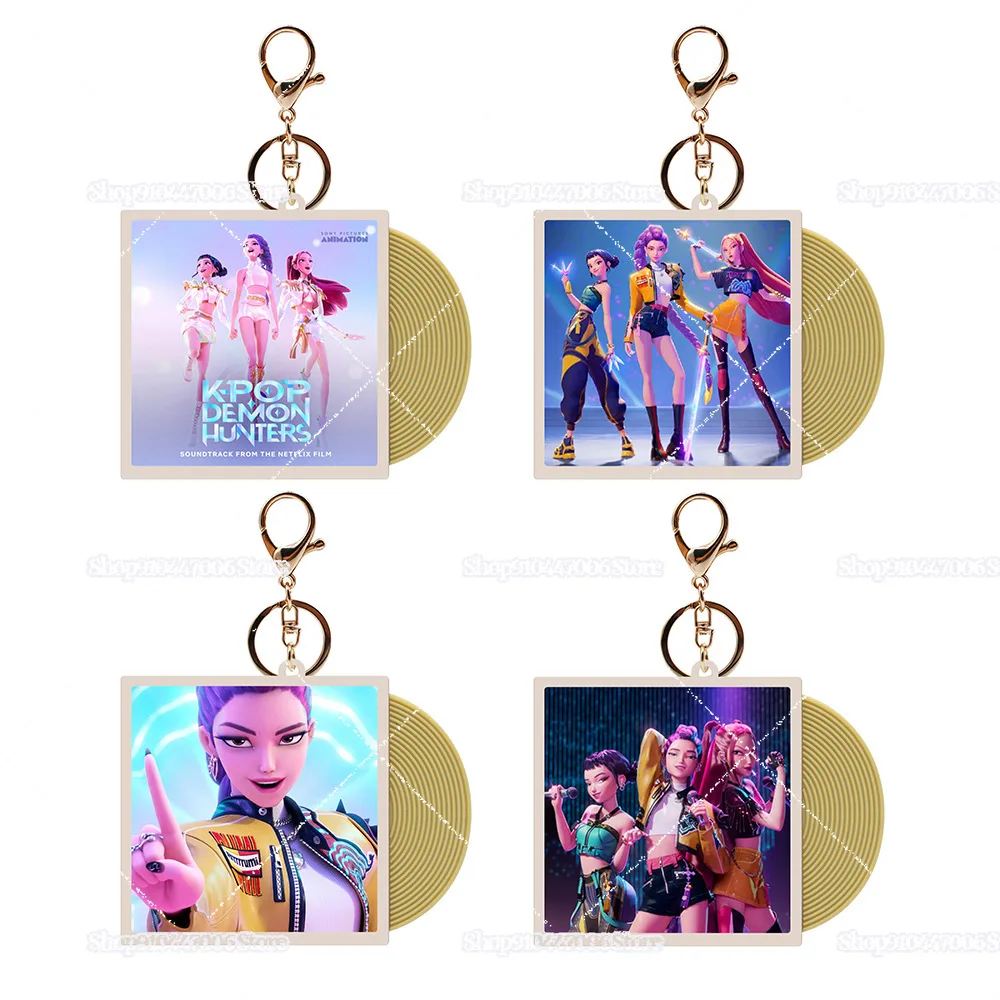 سلاسل المفاتيح أنيمي الطرفية المعبود مجموعة المعلقات حلقات المفاتيح السيارة أنيمي نقل K-POP شيطان الصيادين CD مسجل فينيل