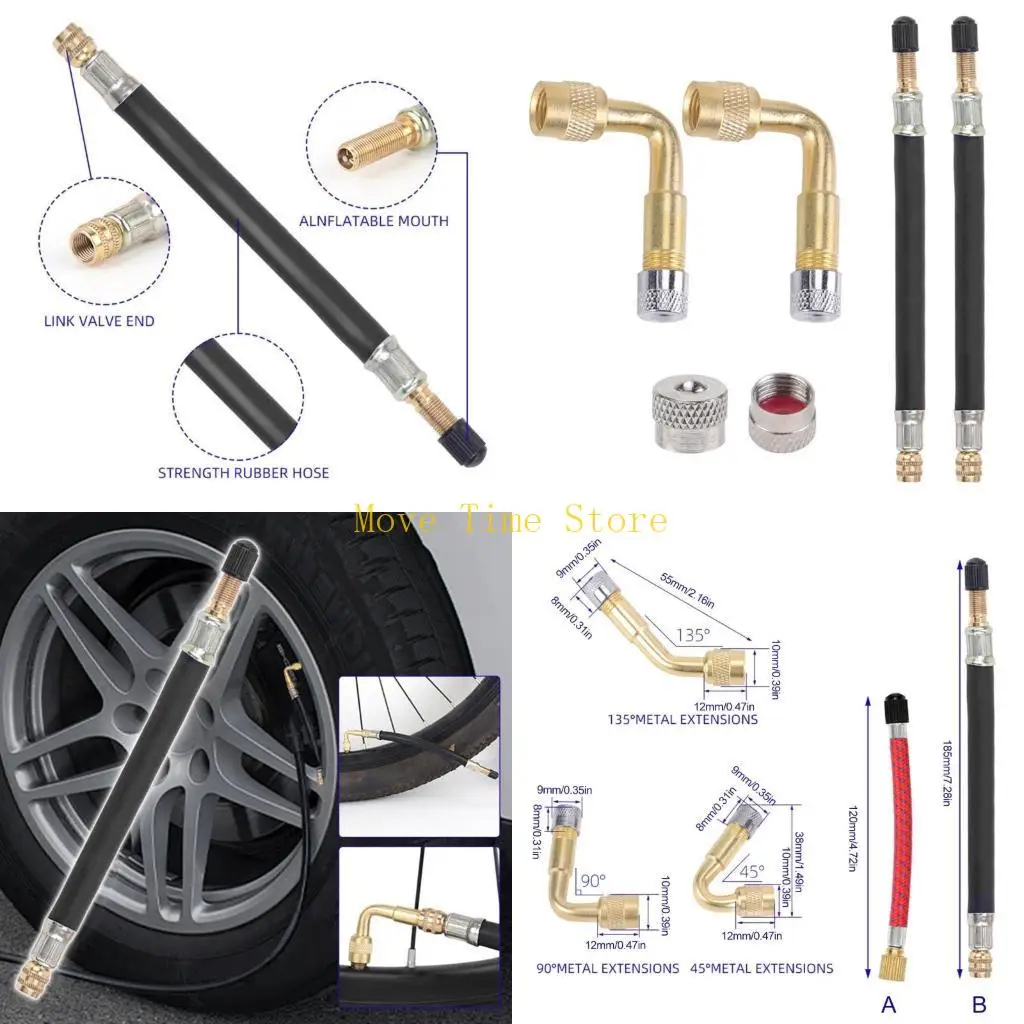 92ME Flexible Tyre Valves Extension Replacement Coppers Bend Tire Valves Adaptors