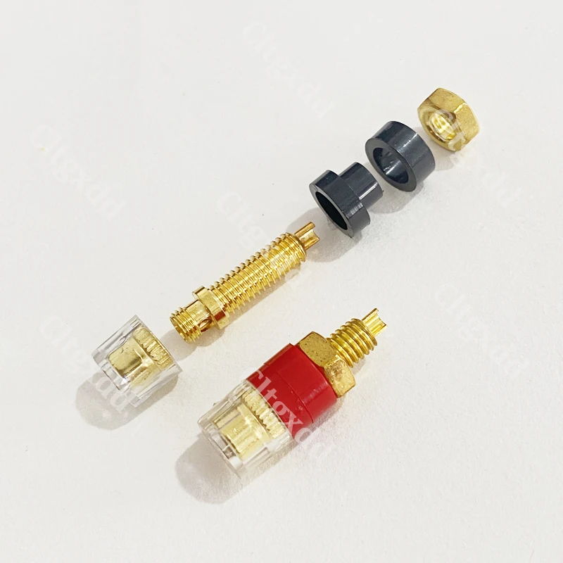 Cltgxdd 2 Stück Messingklemmen für 4-mm-Bananenstecker, CD-Audio-Lautsprecher, Anschlusskabel, Verstärker, Gewinde 31 mm/33 mm – Detail 10